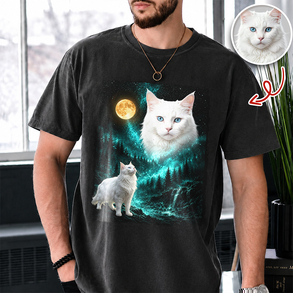 Custom Pet Photo Moon Comfort Shirt - Personalized Pet Lover Gift HO82 902934