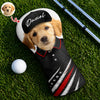 Custom Pet Photo Golf Ball Pattern With America Flag Golf Head Cover HO82 902454