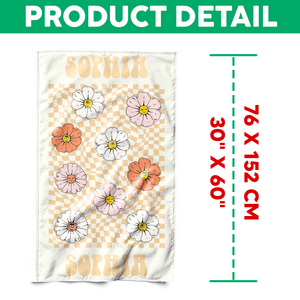 Personalized Smile Flower With Name Best Retro Summer Beach Towels LM32 893669
