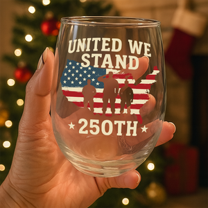 We Stand 250th Anniversary USA Veteran Wine Glass HA75 897312