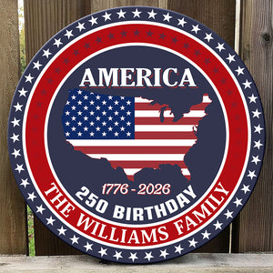 Custom Name America 250 Birthday 1776-2026 Personalized Door Sign HA75 898482