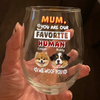 Custom Photo Mom, Dad You Are My Favorite Human Dog Wine Glass HA75 892056