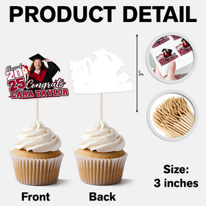 Custom Funny Face Congrats Graduation Party Decoration Cupcake Toppers LM32 893195