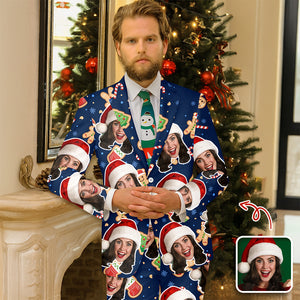 Custom Photo Christmas Family Men's Suits Gift For Dad, Mom, Kids HO82 900232
