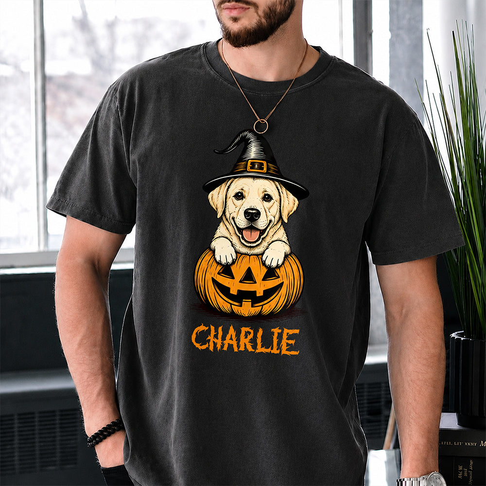 Custom Dog Breeds Halloween Dog Confort Cute Dog Witch Pumpkin Puppy Shirt CH07 180174