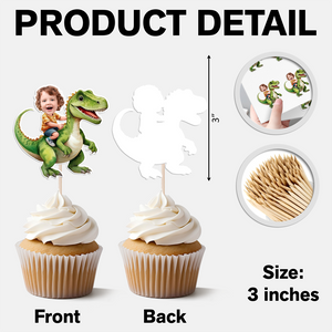 Custom Dinosaur Face Cupcake Toppers Dinosaur Birthday Decor HA75 892114