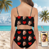 Custom Husband Face Bikini Swimsuit With Heart Pattern - Personalized Gift for Women LM32 899875