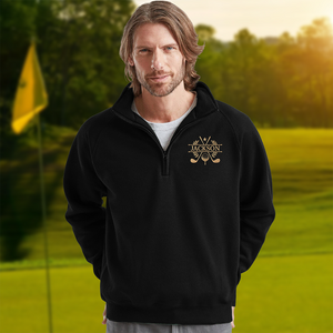 Custom Name For Him, Golf Lovers, Husband, Groomsmen - Personalized Embroidered Golf Quarter Zip Sweater HO82 900918