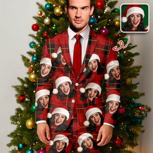 Custom Face Photo Christmas Family Men's Suits HO82 N369 900230