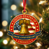 USA 250th Anniversary Liberty Bell Semiquincentennial Acrylic Ornament HO82 900370