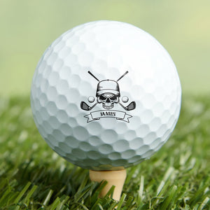 Personalized Golf Skull Golf Ball Stamp Box Golf Gifts for Men, Gift for Golfers, Golf Lovers HA75 898674