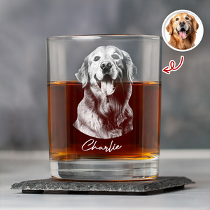 Custom Dog Photo Engraved Whiskey Glass Gift For Dog Lovers CH07 910014