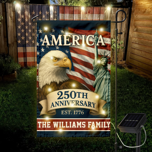 Custom Family Name Celebrate America 250th Anniversary LED Garden Flag Patriotic Gifts CH07 899152