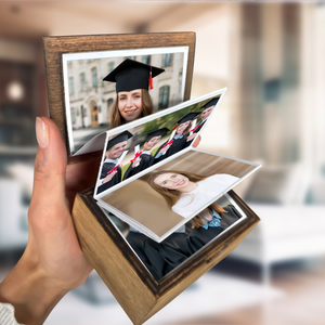 Custom Pull Out Photo Class of 2025 Graduation Wooden Photo Box LM32 893431