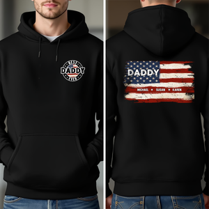 Proud To Be American Dad Personalized US Flag Back & Front Dark Shirt CH07 895778