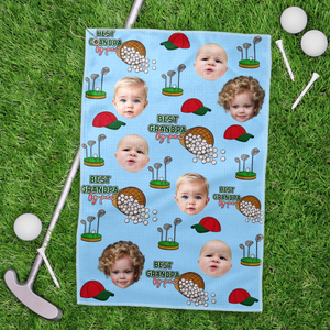 Custom Kid Photo Golf Towel Gift For Dad, Golf Lovers HO82 894176