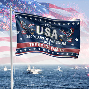 US 250th Anniversary 1776-2026 Patriotic 250 Years Of Freedoms House Flag CH07 899614