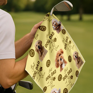Custom Photo Best Dog Dad/Dog Mom Ever Golf Towel HO82 894262