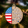 One Nation Under God America 250th Birthday 2 Layer Wooden Ornament LM32 895473