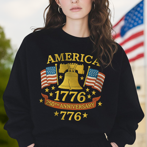 Anniversary Liberty Bell Embroidered Effect Dark Shirt America 250th Anniversary Shirt CH07 899188