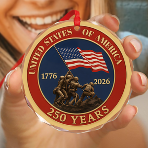 United States Of America 1776 - 2026 250 Years Glass Ornament HA75 898106
