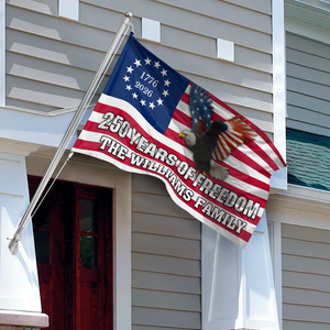 Custom Family Name 250 Years of Freedom 1776–2026 Eagle House Flag CH07 899590