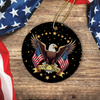 American Eagle and US Flag 250th Birthday USA Ceramic Ornament HO82 900358