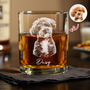 Custom Dog Photo Engraved Whiskey Glass Gift For Dog Lovers CH07 910014