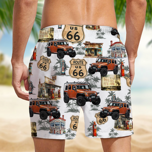 Custom Car Photo Rout 66 Authentic Beach Short TH10 892711