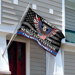 Custom Family Name America Eagle 250th Anniversary Semiquincentennial 1776-2026 Patriotic House Flag CH07 899582