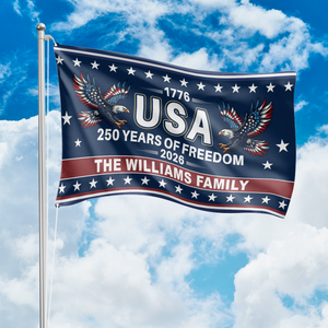 US 250th Anniversary 1776-2026 Patriotic 250 Years Of Freedoms House Flag CH07 899614