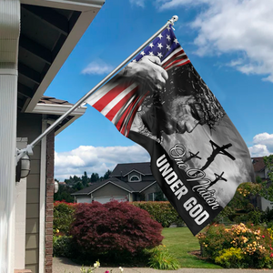 One Nation Under God With Family Name - Personalized Banner House Flag LM32 897217