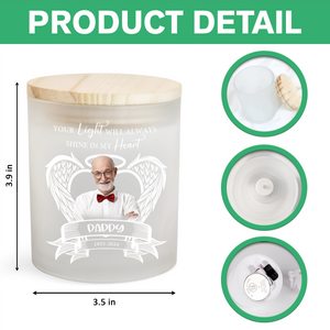 Custom Photo Your Light Will Always Shine In My Heart Memorial Glass Jar With LED Candle HO82 893828