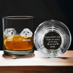 Custom Photo Thanks For Picking Up My Poop and Stuff Engraved Rock Glass CH07 895744