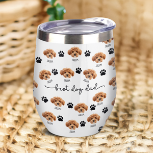 Custom Dog Cat Face Wine Tumbler Gift For Dog Cat Dad Mom HO82 894150