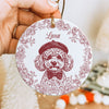 Custom Pet Photo Sketch Line Art Christmas Ceramic Ornament HA75 919124
