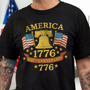 Anniversary Liberty Bell Embroidered Effect Dark Shirt America 250th Anniversary Shirt CH07 899188