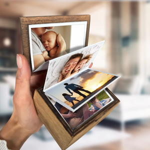 Custom Pull Out Photo I Love Daddy Memory Wooden Photo Box For Father's Day LM32 893429