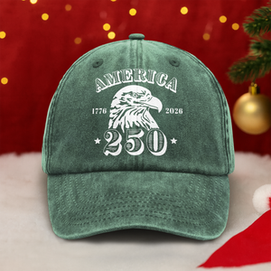 America 250 Years Happy 250th Birthday USA Washed Denim Baseball Cap HA75 897438