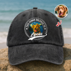 Custom Photo This Human Belongs To Dog Van Gogh Style Washed Denim Baseball Cap HA75 897214