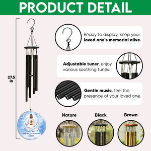 Safe In The Arms Of Jesus - Personalized Dad Mom Memorial Photo Acrylic Wind Chimes CH07 896408