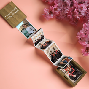Custom Pull Out Photo Class of 2025 Graduation Wooden Photo Box LM32 893431