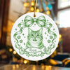 Custom Photo Dog Cat Watercolor Coquette Ceramic Ornament, Personalized Pet Holiday Keepsake HA75 919508