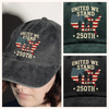 United We Stand 250th Anniversary USA Veteran Washed Denim Baseball Cap HA75 897314