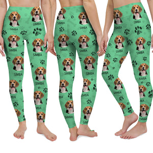 Custom Dog Photo With Paw Pattern Legging HO82 900530