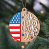 One Nation Under God America 250th Birthday 2 Layer Wooden Ornament LM32 895473