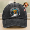 Custom Photo This Human Belongs To Dog Van Gogh Style Washed Denim Baseball Cap HA75 897214