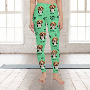 Custom Dog Photo With Paw Pattern Legging HO82 900530