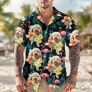 Custom Funny Photo Dog Flamingo Hawaii Shirt HA75 892226