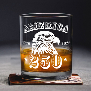 America 250 Years Happy 250th Birthday USA Whiskey Glass HA75 898102